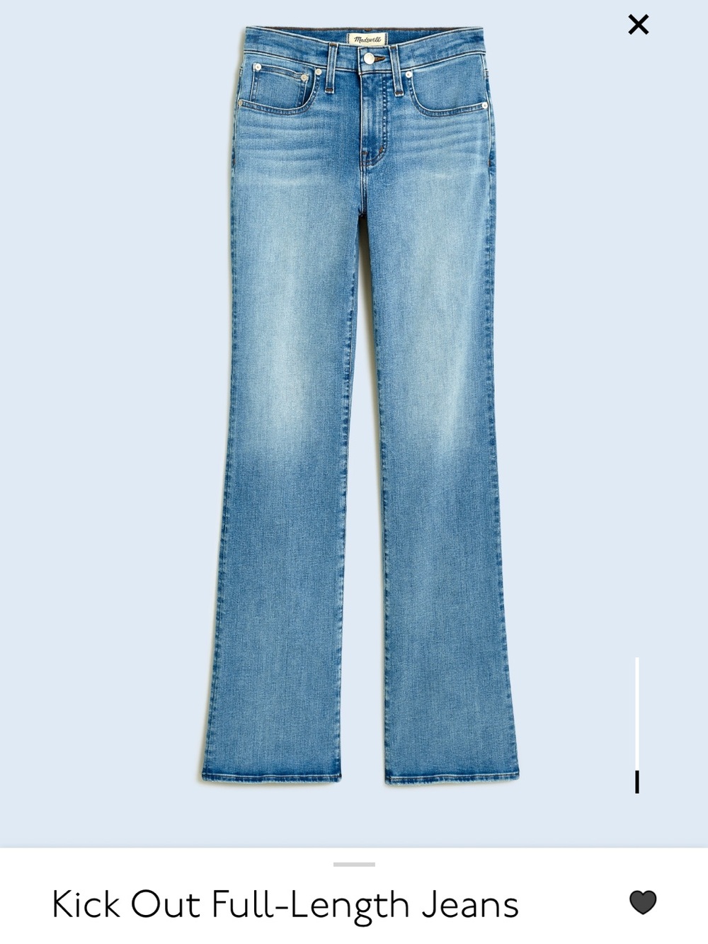 Madewell Kick Out Full-Length Light Blue Women's Jeans